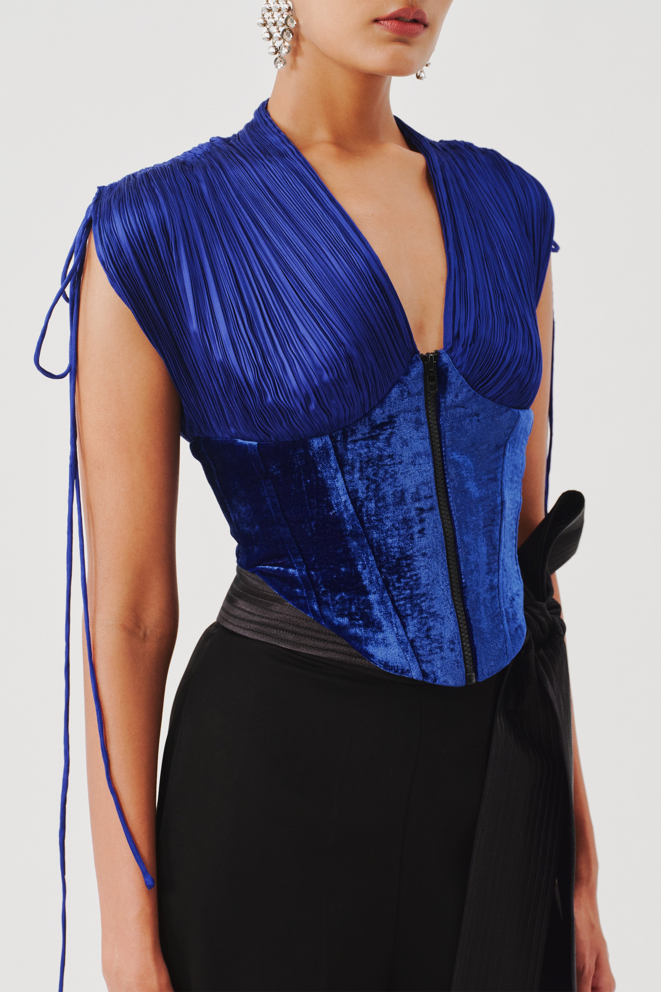 Veronica Corset Top in Blue