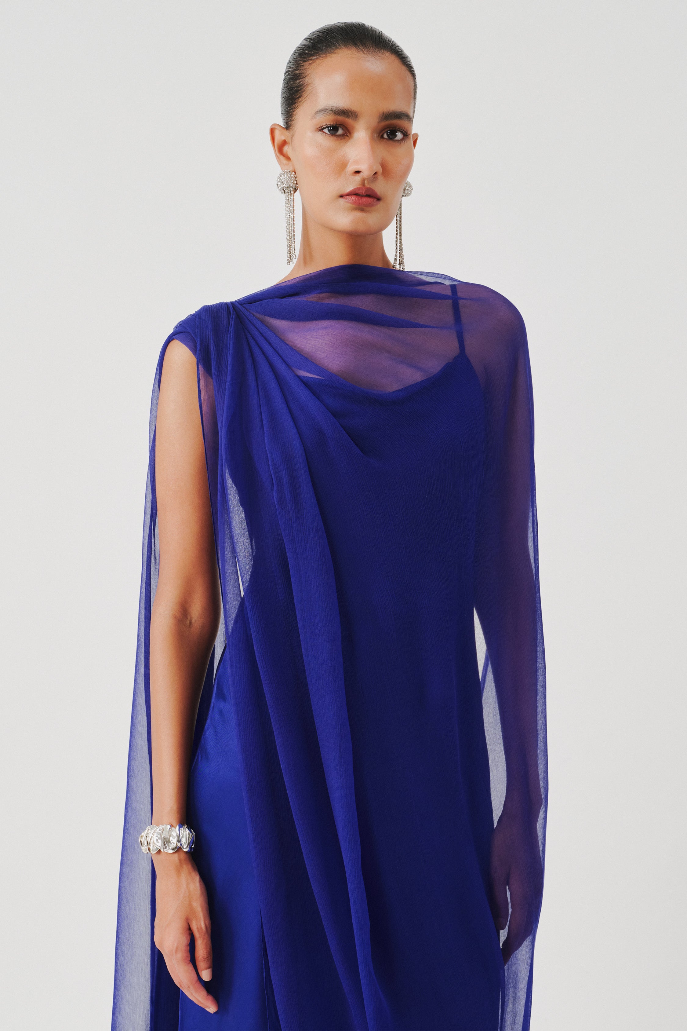 Tyra Slip Dress in Blue