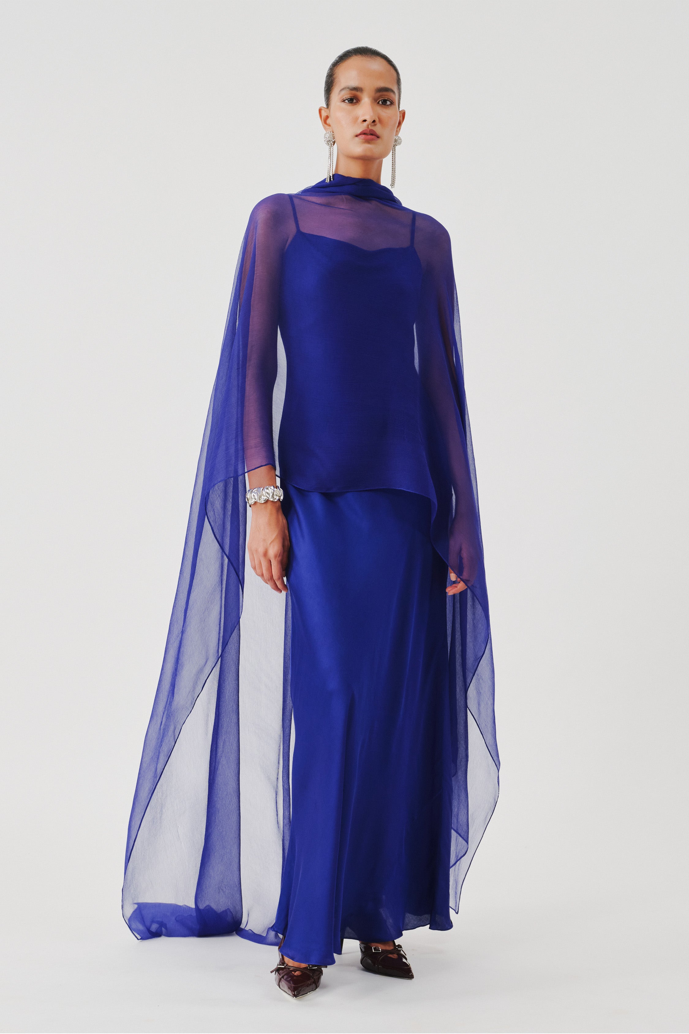 Tyra Slip Dress in Blue