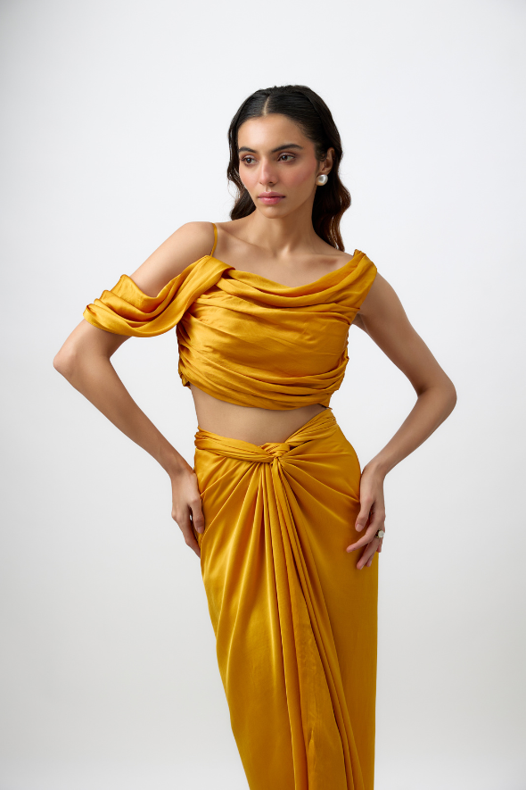 Honey Cropped Top with Detachable Sleeve