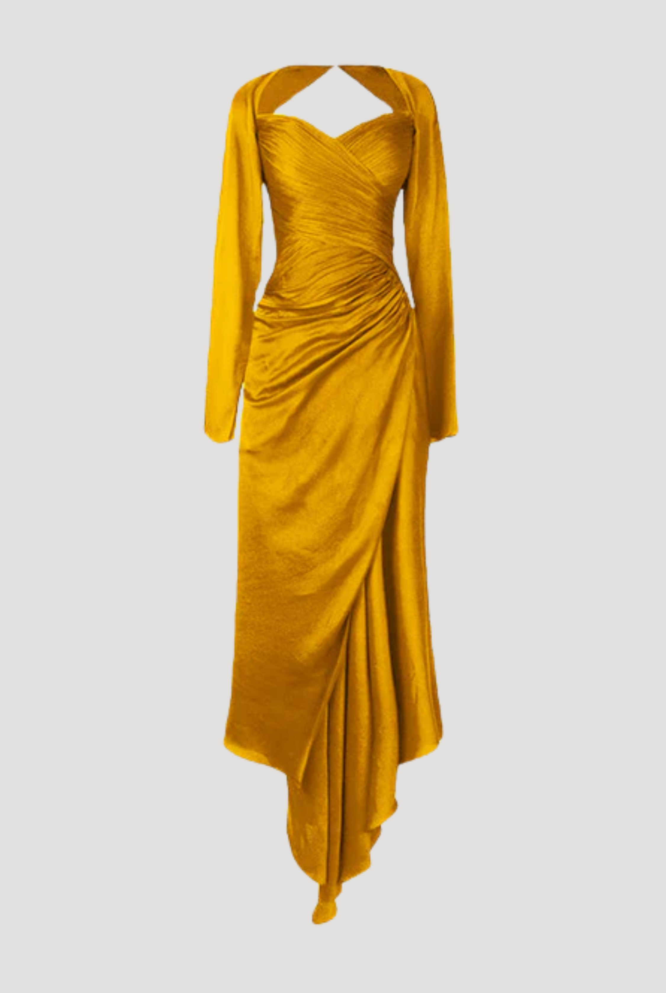Grace Ruched Dress in Mustard