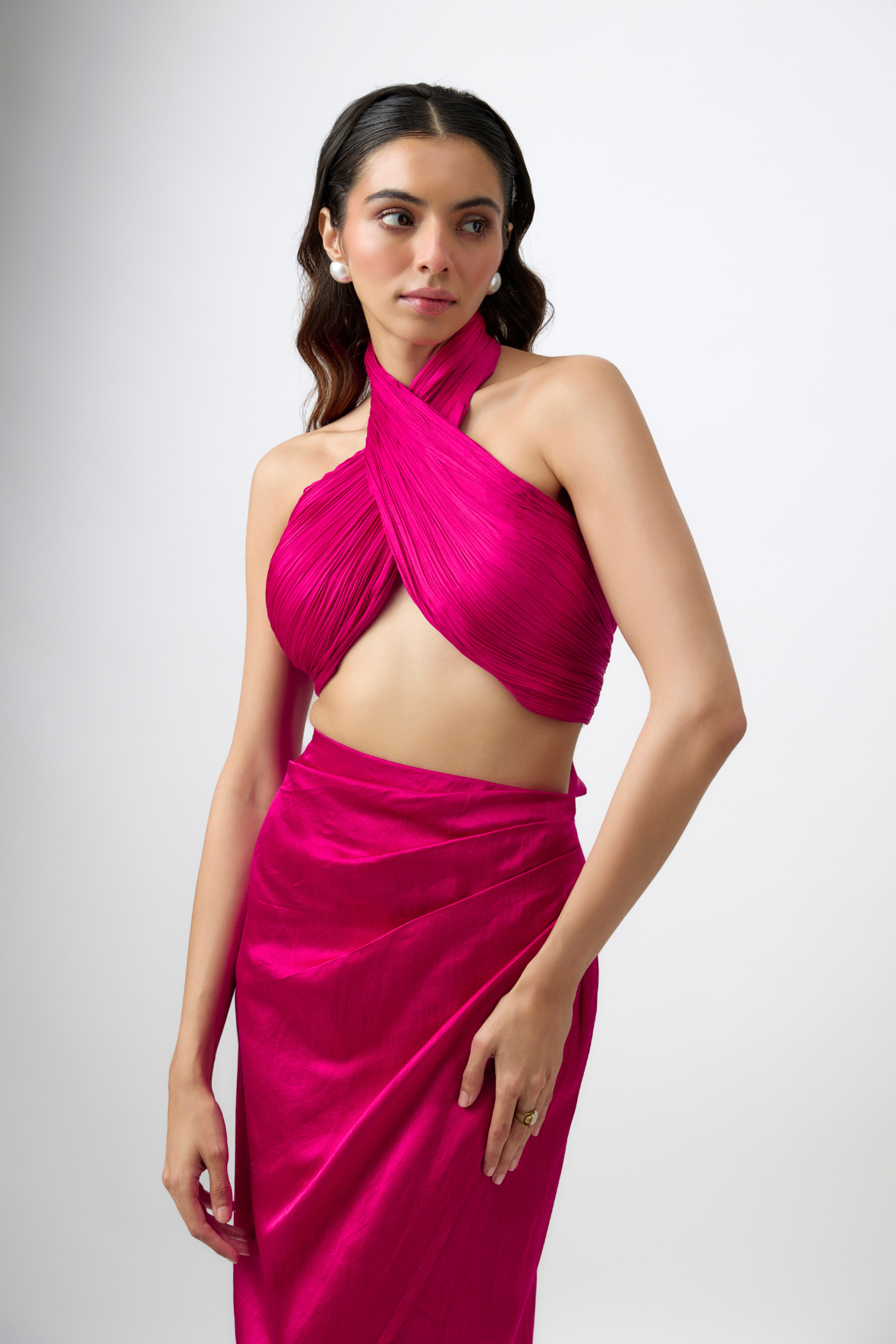 Hope Halter Neck Top in Hot Pink