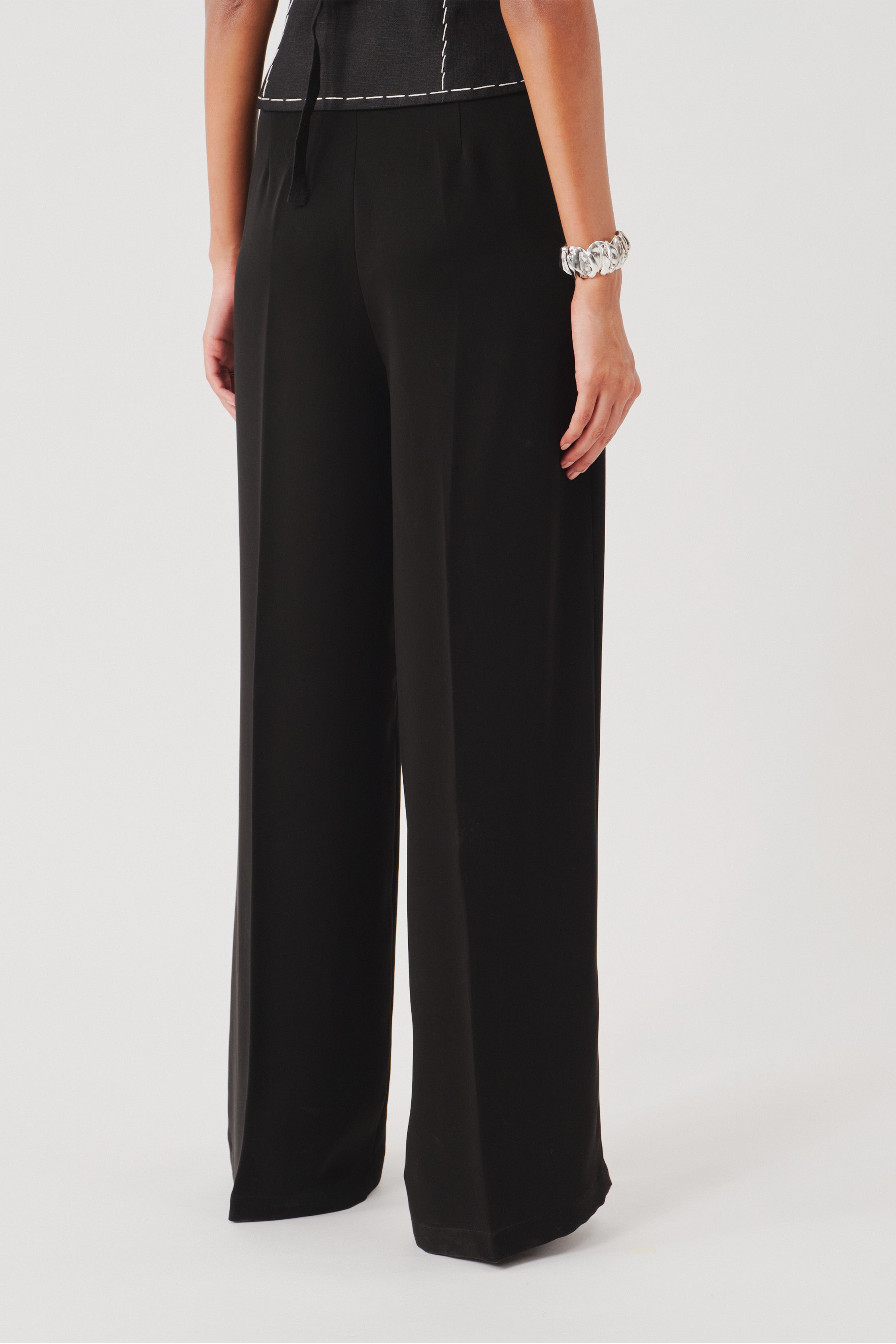 Darcy Black High-Rise Wide-Leg Pants