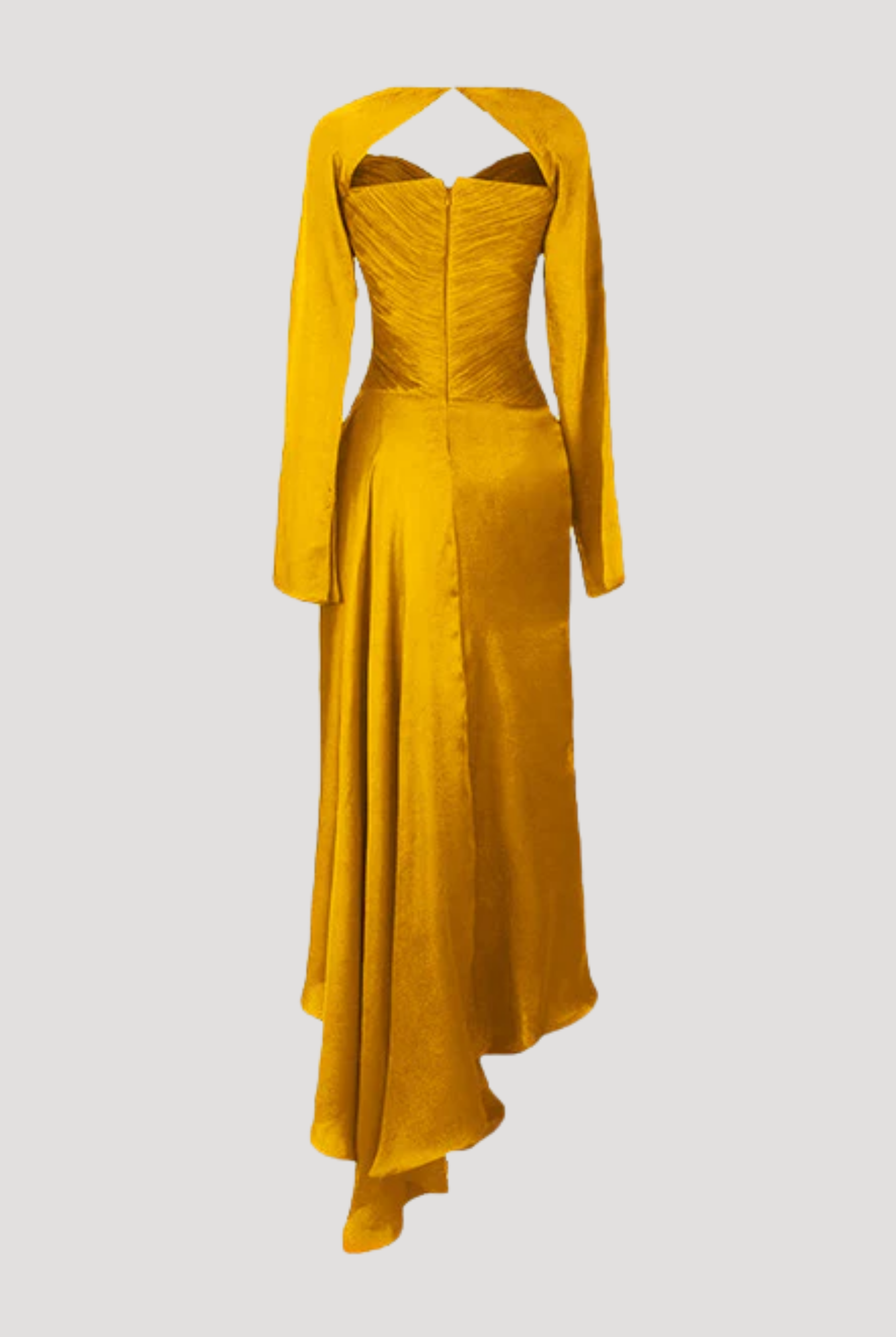 Grace Ruched Dress in Mustard