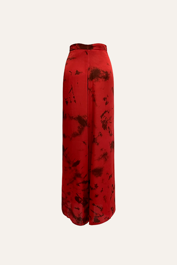 Stellar Jumpsuit in Red Tie-die, Multiway drapable in jumpsuit and pants from Aroka.