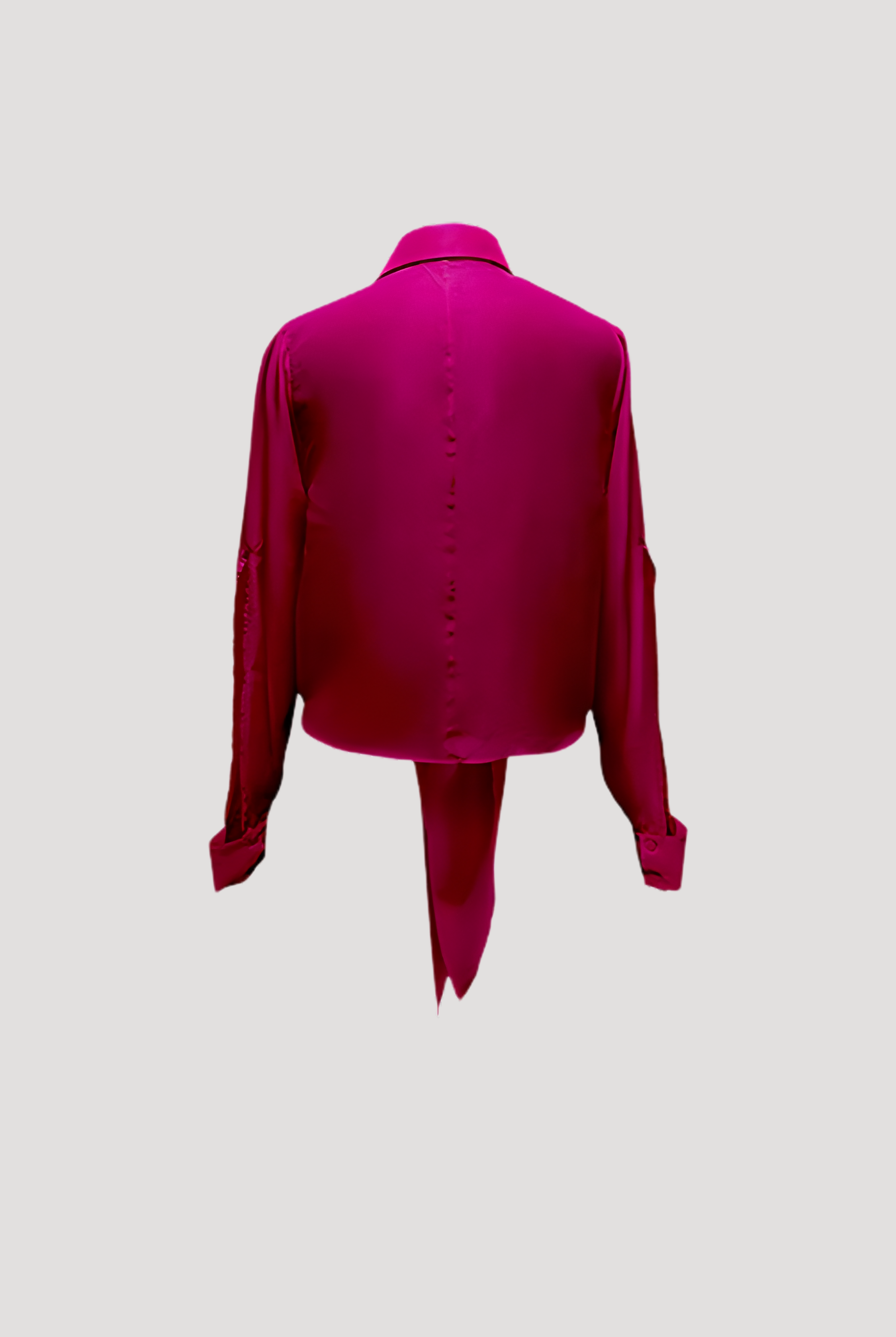 Monotony Shirt with Tie-Up in Hot Pink