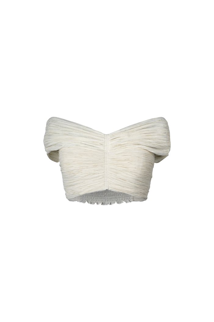 Wanderlust off-shoulder crop top