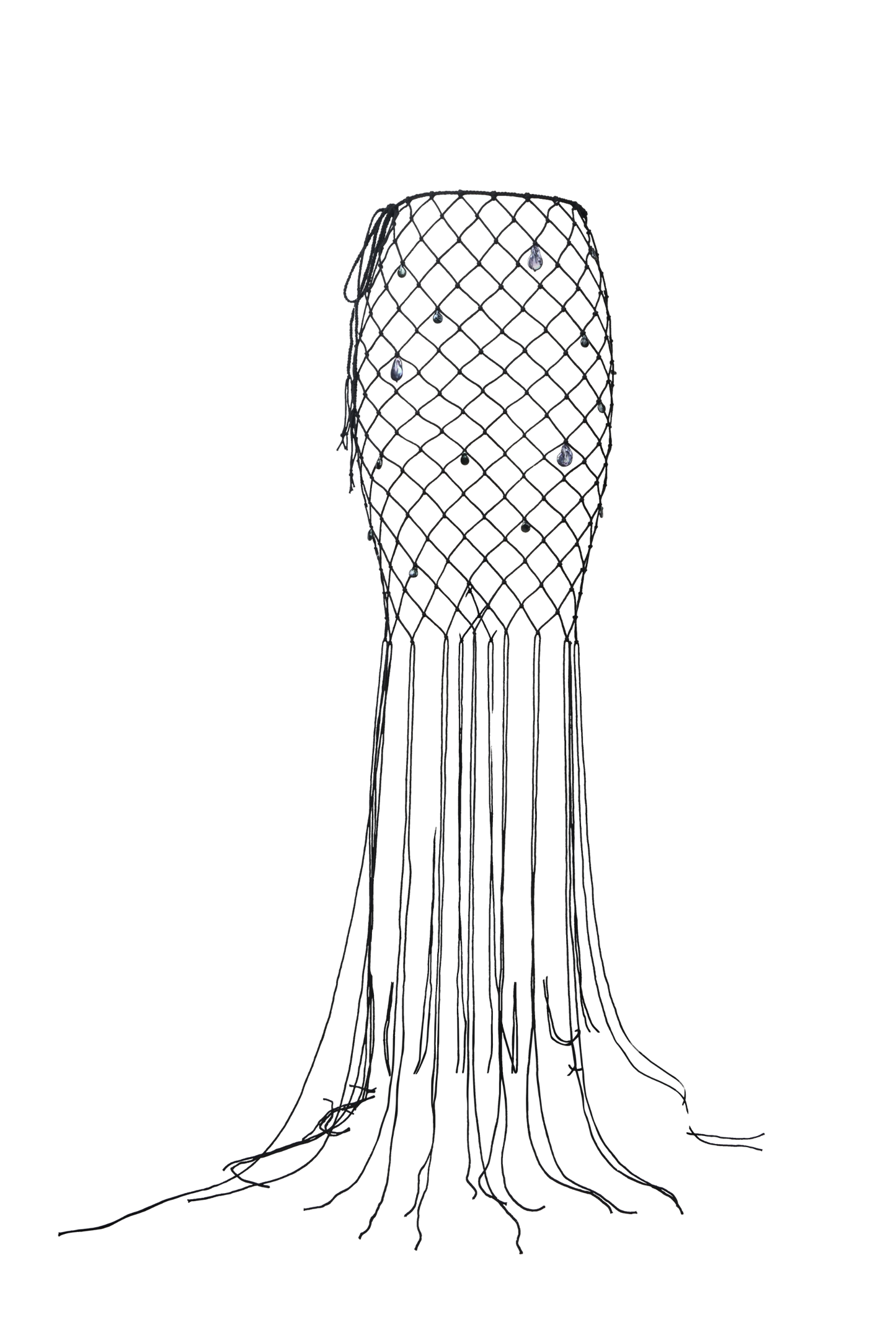Knots and Grace Macrame Skirt in Black