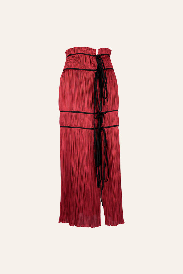 Ruby Muslin ruched skirt with front tie-ups from Aroka.