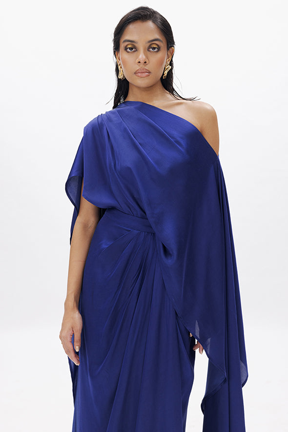 Aroka Modal Satin Pleated Skirt- Relax Fit with Fitted waistband with Back zipper.