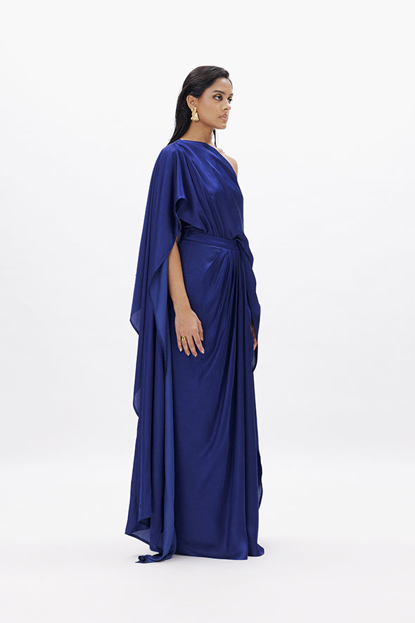 Aroka Modal Satin Pleated Skirt- Relax Fit with Fitted waistband with Back zipper.