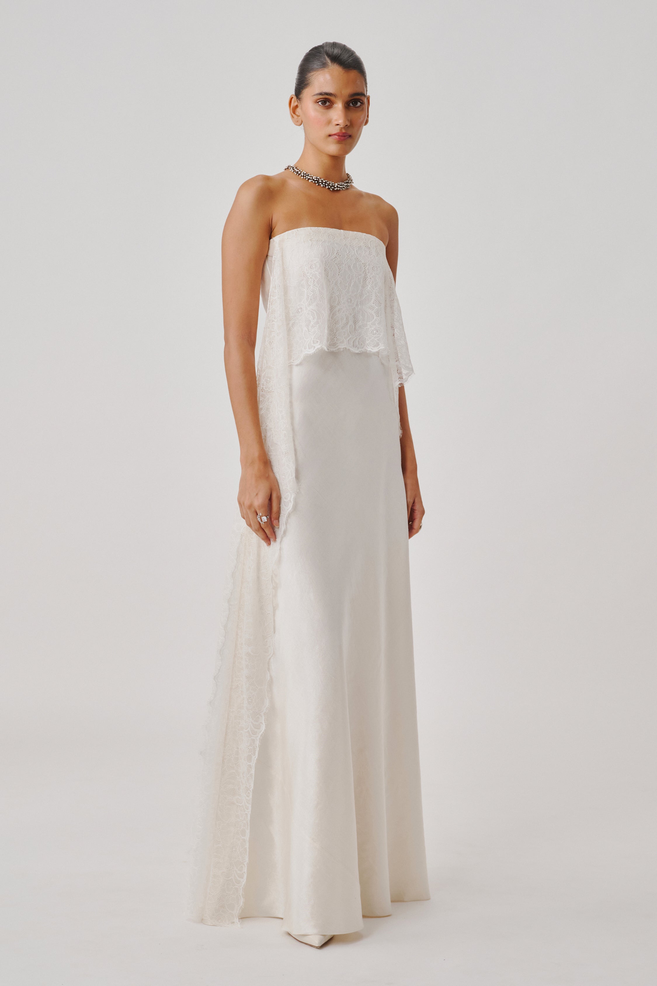 White Peony Lace Gown
