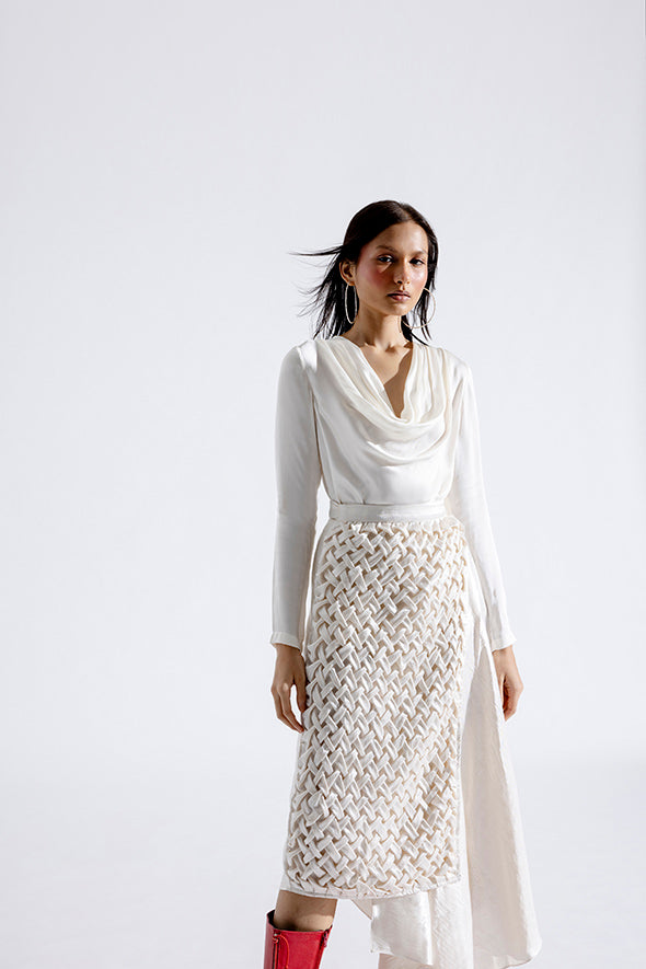Cream cowl top