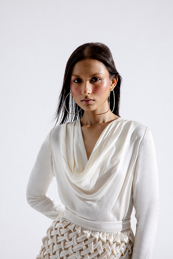 Cream cowl top