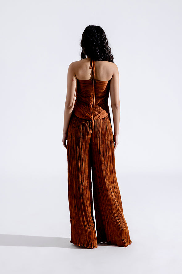 Toffee twist ruched crop top