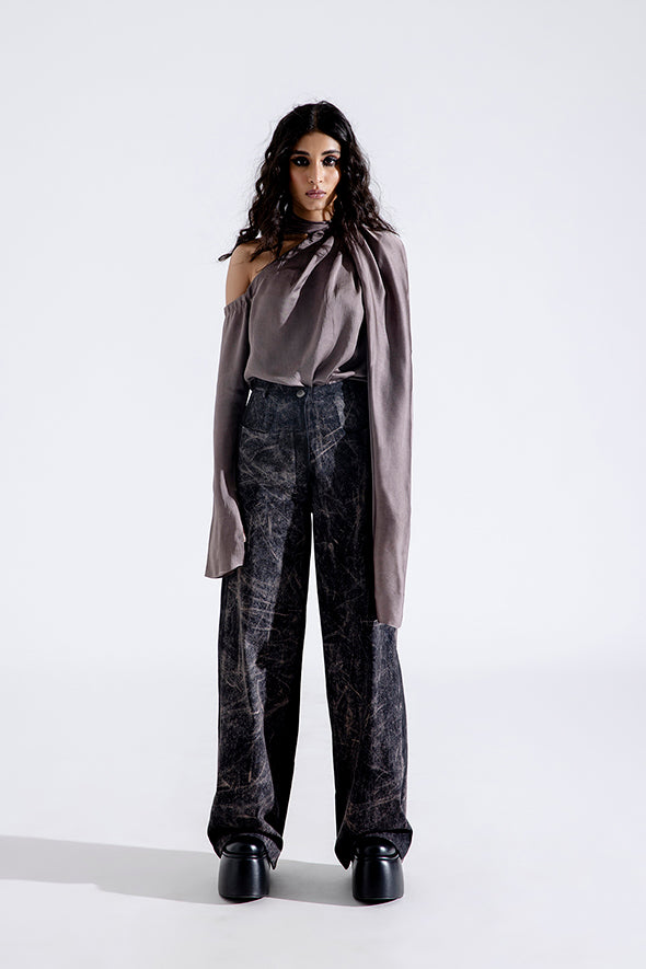 Steel grunge denim pant