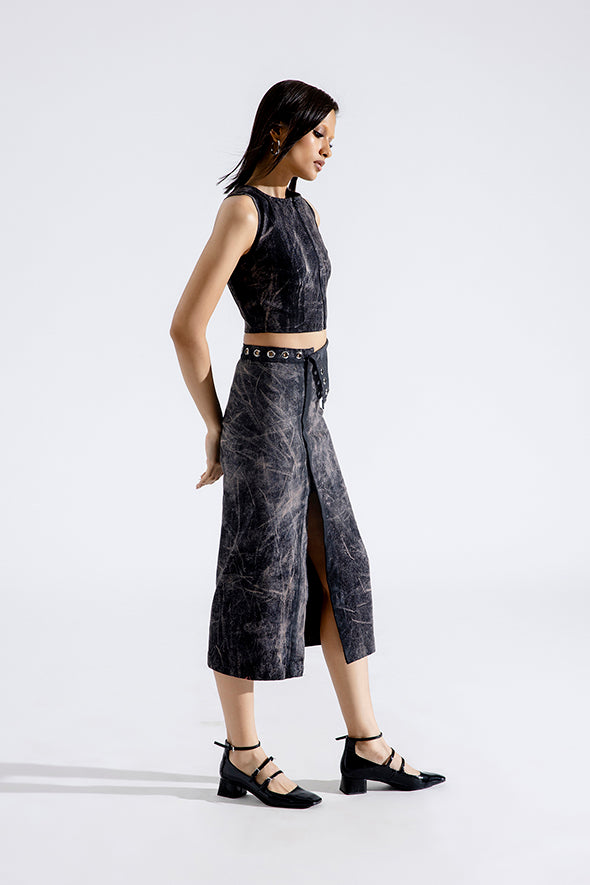 Steel grunge flap skirt