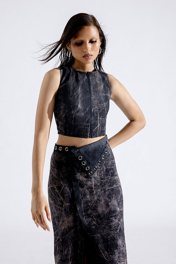 Steel grunge flap skirt