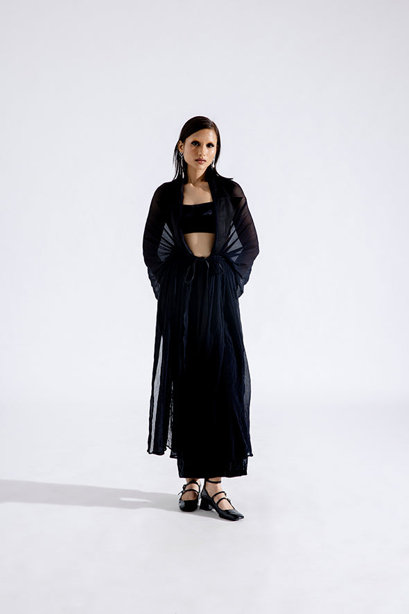Noir Silk chiffon overlay