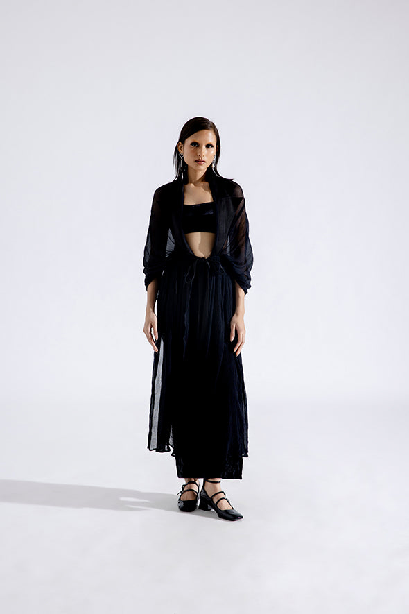 Noir Silk chiffon overlay