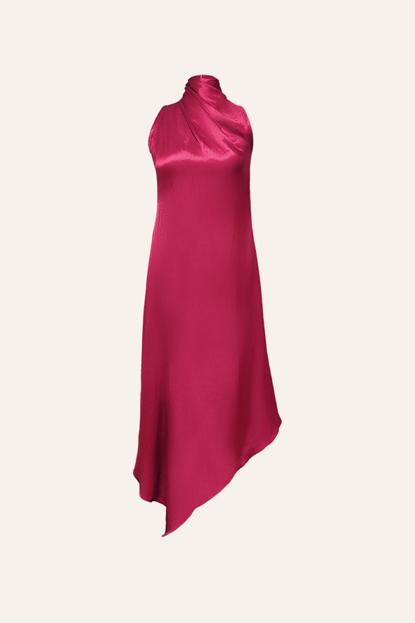Party Wear Cowl Dress in Pink from Aroka