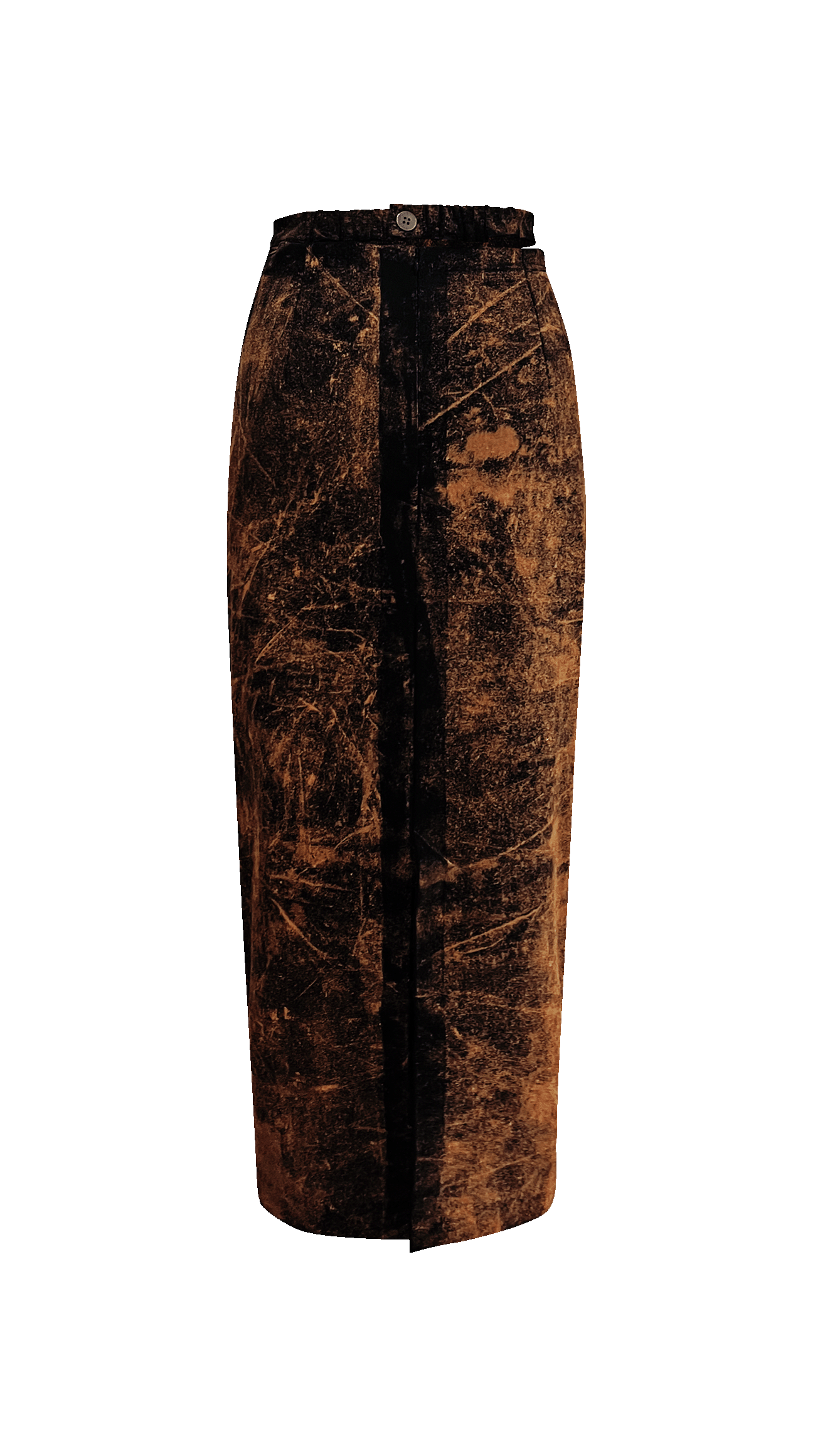 Rust grunge denim skirt