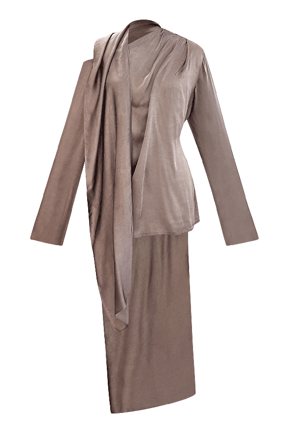 Misty satin scarf top