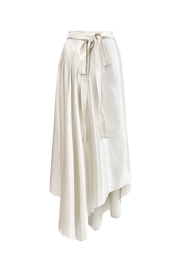 Cream Cocoon Wrap Skirt
