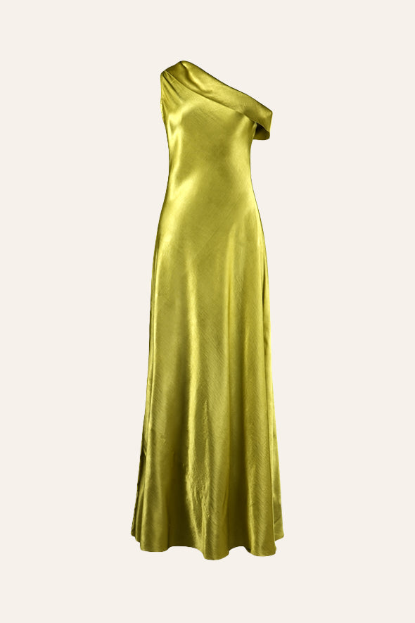 Fit and Flare off-shoulder dress in lemon colour dress from Aroka.