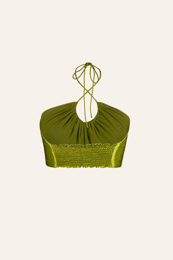 Lovechild Crop Top in Olive Green