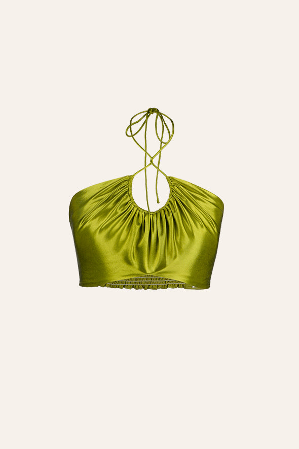 Lovechild Crop Top in Olive Green