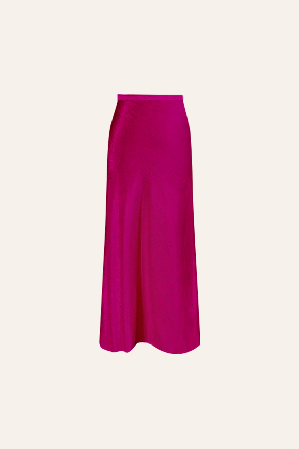 Mashru Silk Bias Skirt in Pink from Aroka.