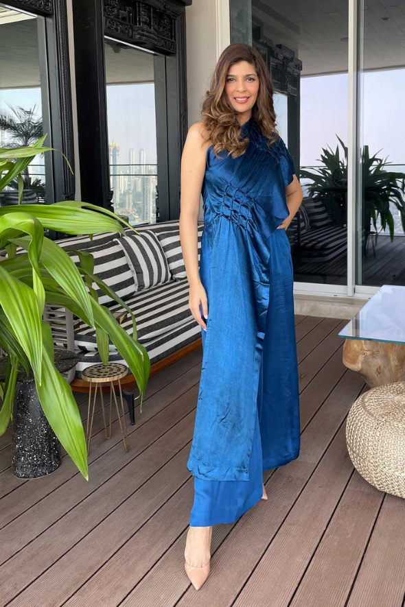 Pisa Top in Peacock Blue