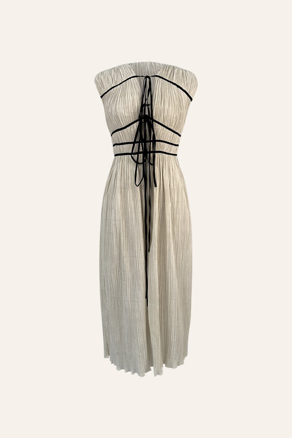 Romantique Ruched Dress in Off White