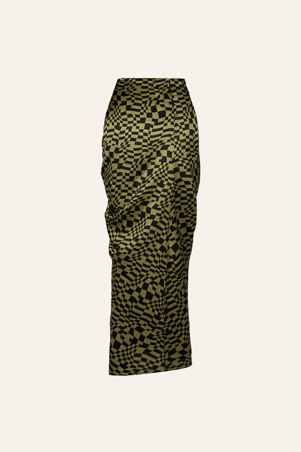 Sedona Skirt in Green and Black Checks
