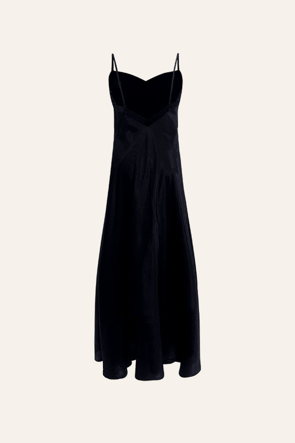 Sleek Ebony Slip Dress