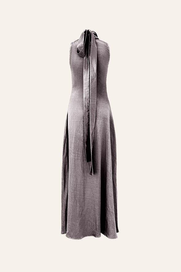 Stellar Silver Cowl Dress