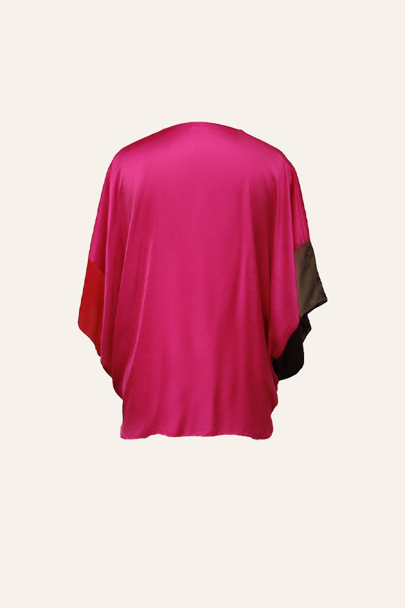Handmade with modal satin, drape kaftan styled top from Aroka.