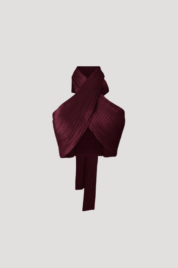 Hope Halter in Burgundy with Elastic Back