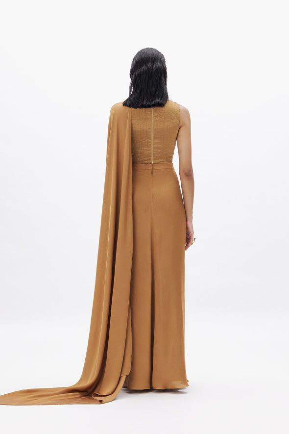 Versatile zari mashru zipper back blouse from Aroka.