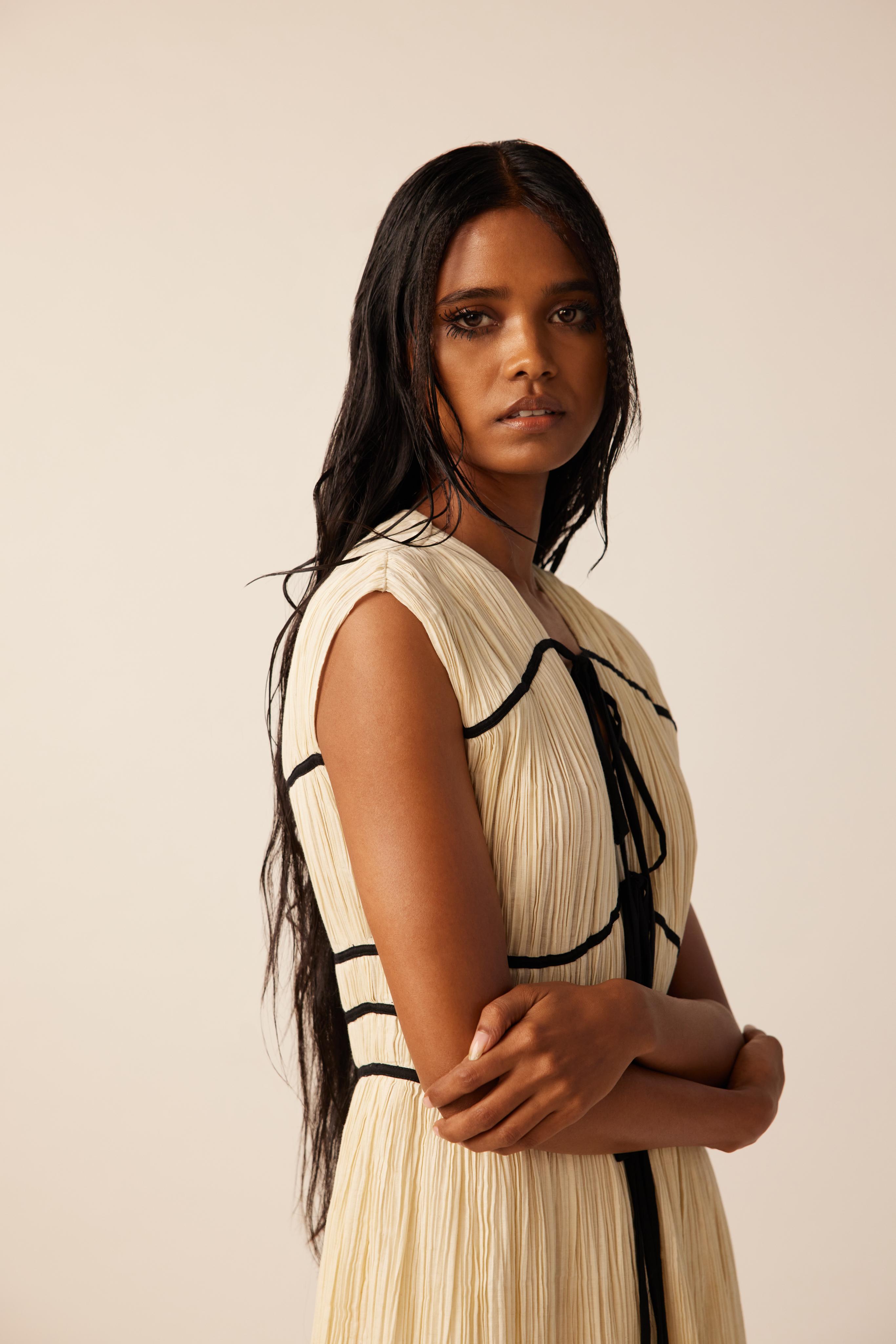 Romantique Ruched Dress in Off White