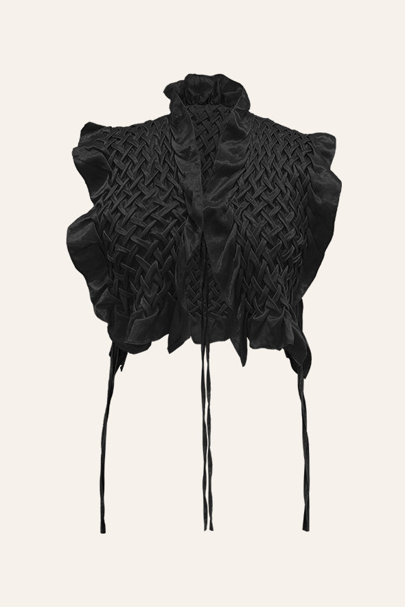 Mashru top and Modal Satin Skirt Co-ord Set in Black from Aroka.