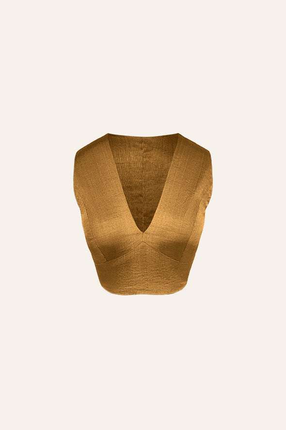 Versatile zari mashru zipper back blouse from Aroka.