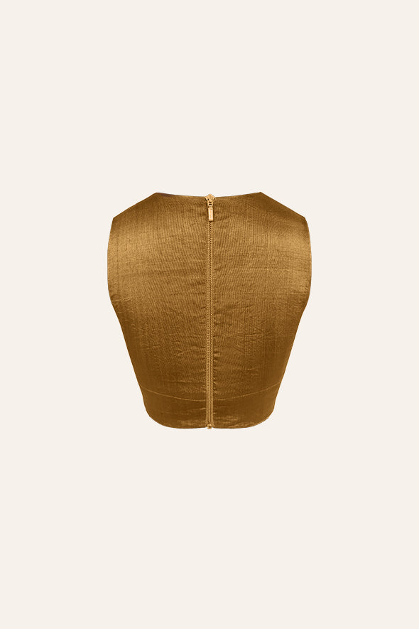 Versatile zari mashru zipper back blouse from Aroka.