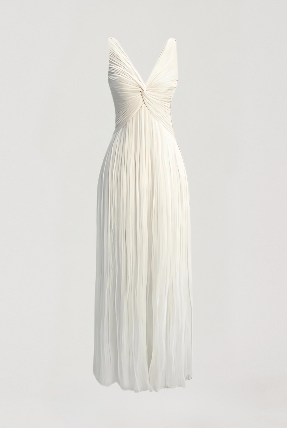 Dream Dress by Aroka- Romantic Fit and Flare V-neckline Chiffon dress with Modal Satin Lining in White.