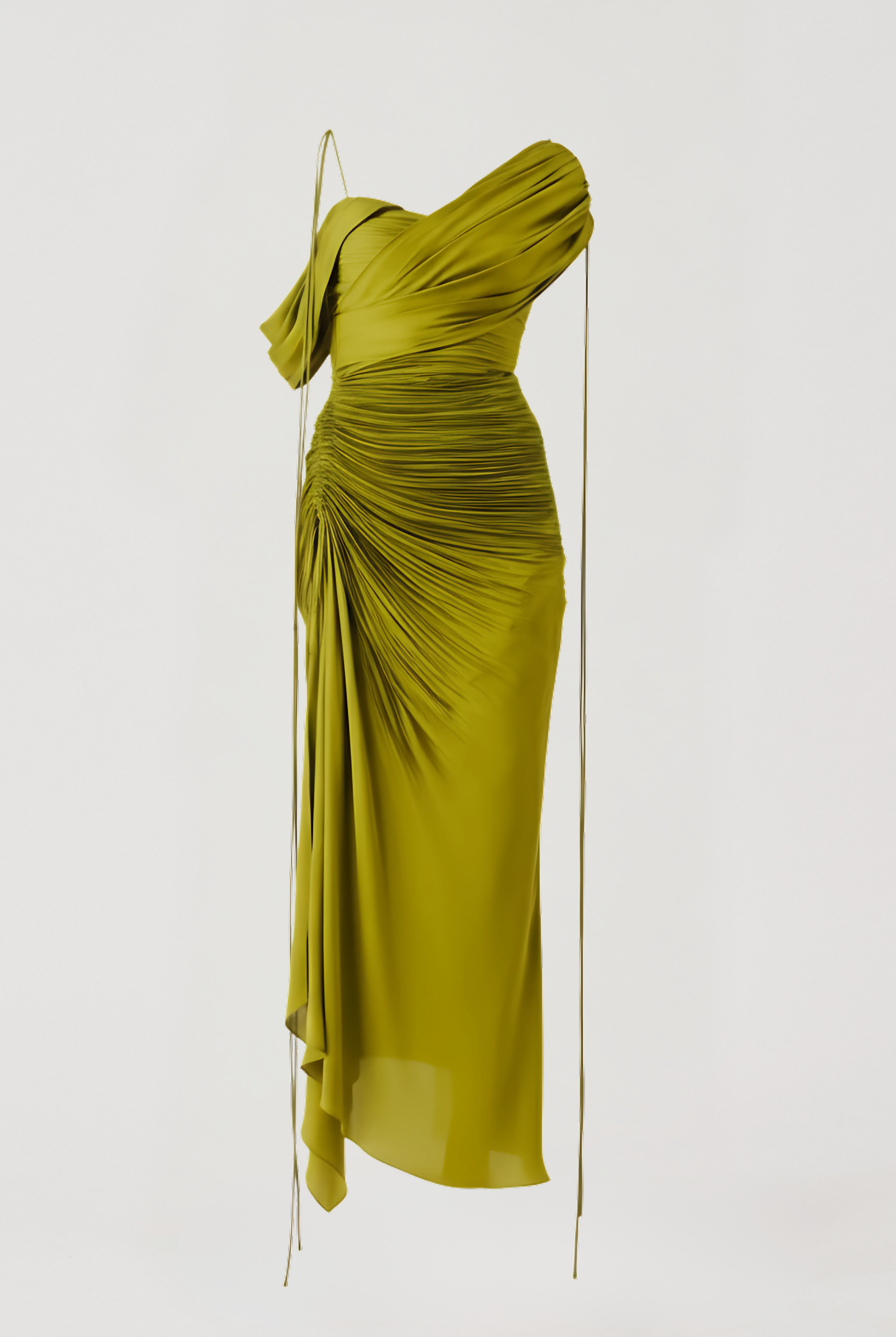 Olive Ruched Dress