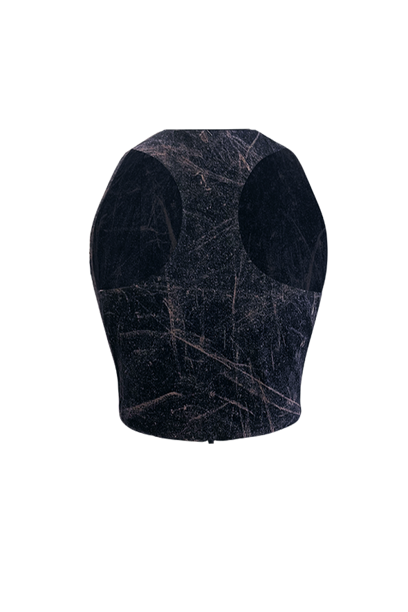 Steel grunge Denim T-back top