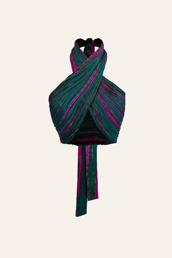 Tie-dye Halter Top with the Tie-dye Multiway Skirt set from Aroka.