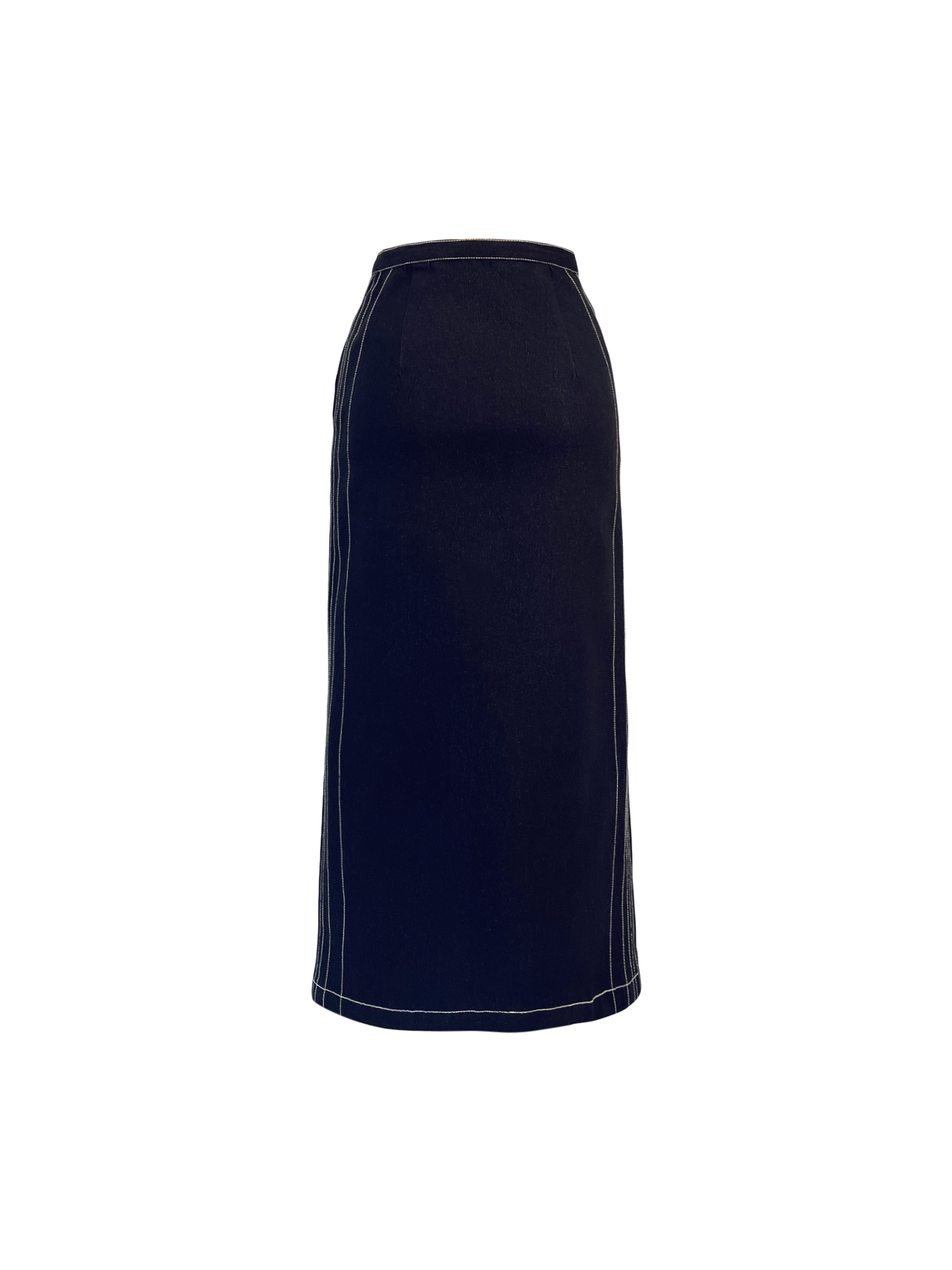 Ebony edge denim skirt