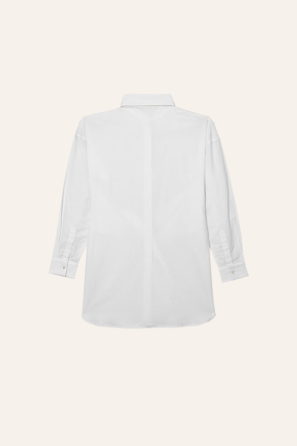 White Shirt with Waist Tie-up